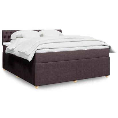 Pat continental cu saltea maro închis 180x200cm material textil GartenMobel Dekor