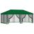 Pavilion cu panouri laterale 6 x 3 m Verde Poliester și oțel GartenMobel Dekor