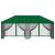 Pavilion cu panouri laterale 6 x 3 m Verde Poliester și oțel GartenMobel Dekor
