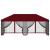 Pavilion cu panouri laterale 6 x 3 m Burgundy Poliester și oțel GartenMobel Dekor