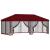 Pavilion cu panouri laterale 6 x 3 m Burgundy Poliester și oțel GartenMobel Dekor