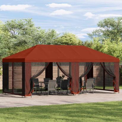 Foișor pentru Grădină 6 x 3 m Terracota Poliester și oțel 190 GartenMobel Dekor