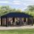 Pavilion cu panouri laterale 6 x 3 m albastru Poliester și oțel GartenMobel Dekor