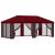 Pavilion cu panouri laterale 6 x 3 m Burgundy Poliester și oțel GartenMobel Dekor
