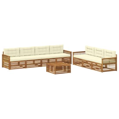 Set de canapele de exterior cu pernă 8 pcs Natural și Crem GartenMobel Dekor