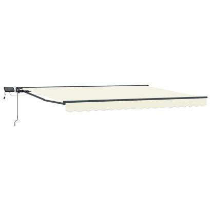 Cadru manual de marchiză cu LED-uri Crem și Antracit 4 × 3 m GartenMobel Dekor