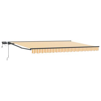 Cadru manual de marchiză cu LED-uri 4 × 3,5 m GartenMobel Dekor