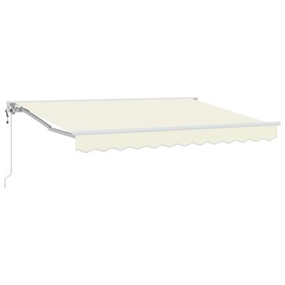 Marchiză retractabilă electrică crem 3x2,5 m pentru terasă, semi-casetată