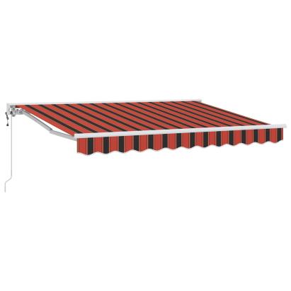 Marchiză retractabilă electrică 3x2,5 m, portocaliu/negru, semi-casetată