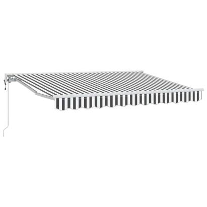 Marchiză retractabilă electrică pentru terasă, antracit-alb, 3 x 2,5 m
