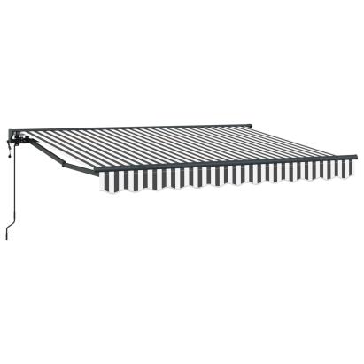 Marchiză retractabilă electrică antracit/alb 2,5 x 2 m pentru terasă