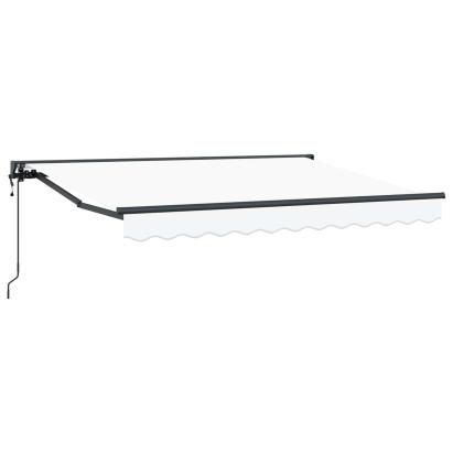 Marchiză retractabilă electrică albă 3 x 2 m, poliester PU, semi-casetată