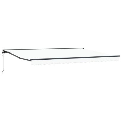 Marchiză electrică retractabilă alb/antracit 4 x 3,5 m pentru terasă