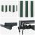 Marchiză retractabilă electrică semi-casetată 4x3,5 m verde-alb