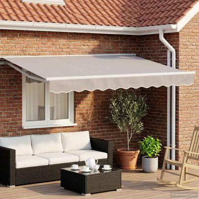 Marchiză electrică retractabilă semi-casetată 2,5 x 2 m, gri deschis