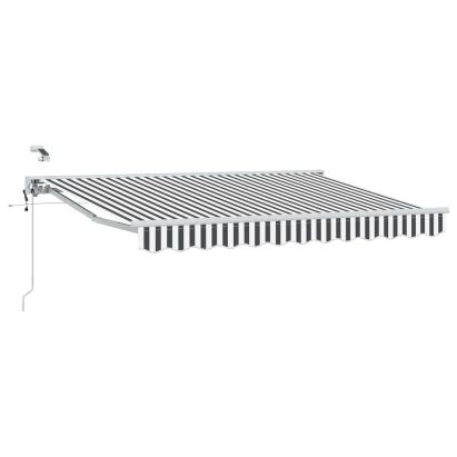Marchiză electrică retractabilă semi-casetată 3 x 2 m, antracit și alb