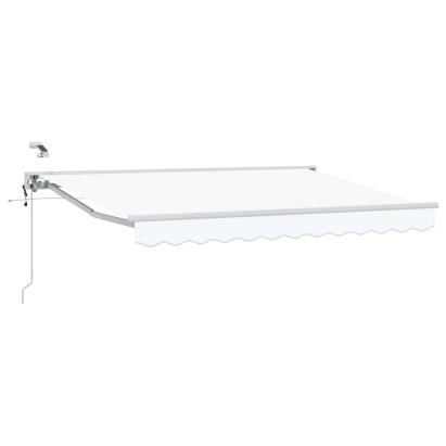 Marchiză electrică retractabilă albă 3 x 2,5 m, semi-casetată, pentru terasă