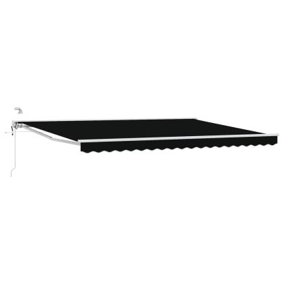 Marchiză electrică retractabilă 4 x 3,5 m, negru, semi-casetată