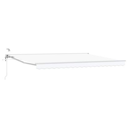 Marchiză electrică retractabilă albă 4 x 3,5 m, semi-casetată, pentru terasă