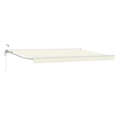 Marchiză electrică retractabilă crem 5x3,5 m, semi-casetată