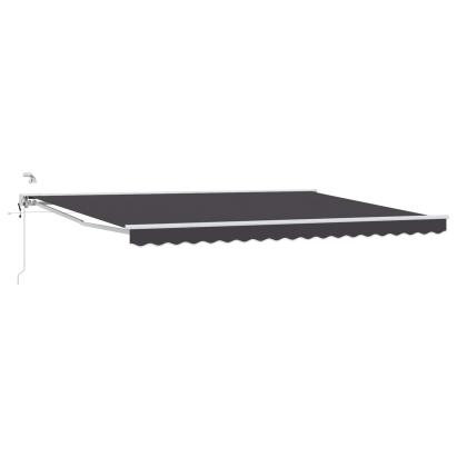 Marchiză electrică retractabilă semi-casetată 5x3,5 m, antracit și alb