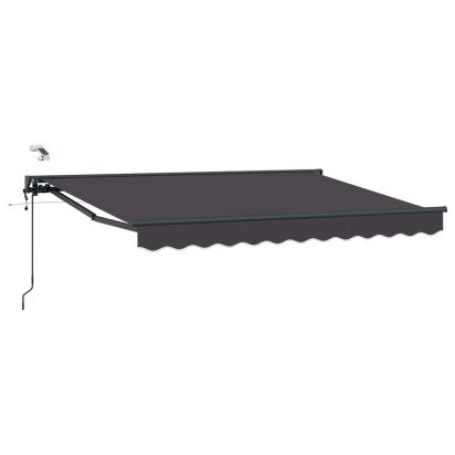Cort electric retractabil antracit 2,5 x 2 m, semi-casetat, cu telecomanda