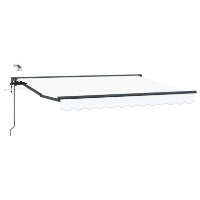 Marchiză retractabilă electrică semi-casetată 3 x 2 m, albă, pentru terasă