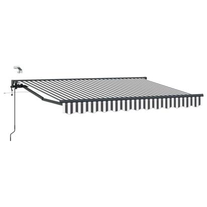 Marchiză electrică retractabilă 3,5 x 2 m, antracit-alb, semi-casetată
