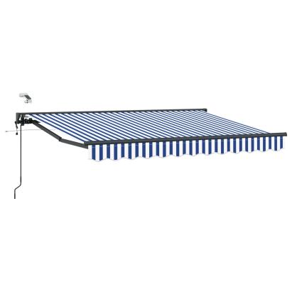 Marchiză electrică retractabilă semi-casetată 3 x 2,5 m, albastru