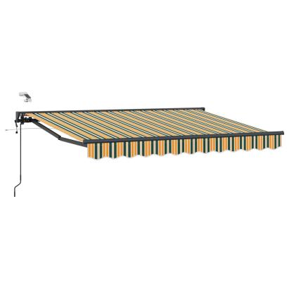 Marchiză electrică retractabilă semi-casetată 3 x 2,5 m verde-antracit