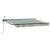Marchiză electrică retractabilă verde/alb 3 x 2,5 m, semi-casetată