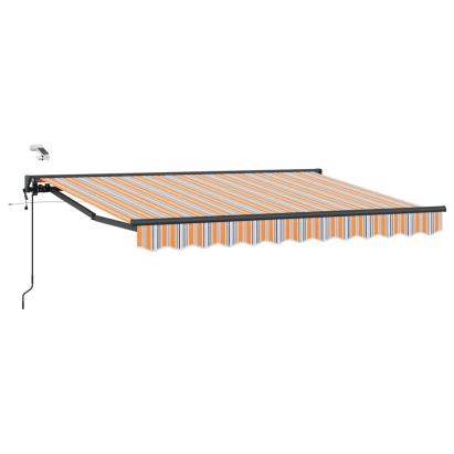 Marchiză electrică retractabilă 3,5 x 2,5 m, poliester PU, dungi portocalii