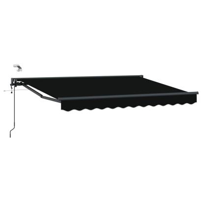 Marchiză electrică retractabilă semi-casetată, negru, 3,5 x 2,5 m