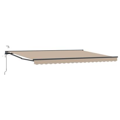 Marchiză electrică retractabilă semi-casetată bej 4 x 3,5 m