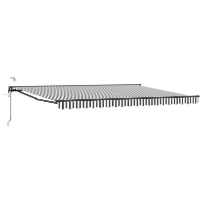 Marchiză electrică retractabilă semi-casetată 4,5 x 3 m, antracit și alb