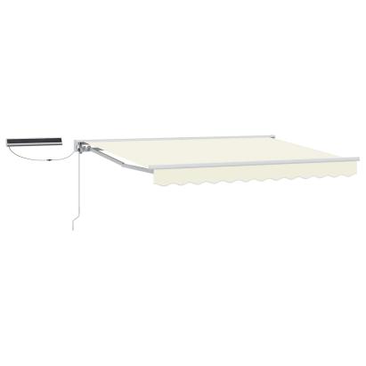 Marchiză electrică retractabilă crem/alb 3x2 m, semi-casetată, cu telecomandă