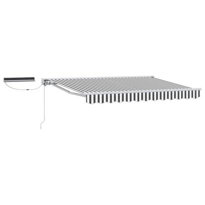 Cort electric retractabil semi-casetat alb/antracit 3,5 x 2,5 m