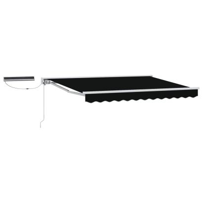 Marchiză electrică retractabilă semi-casetată 3,5x2,5 m, negru/alb
