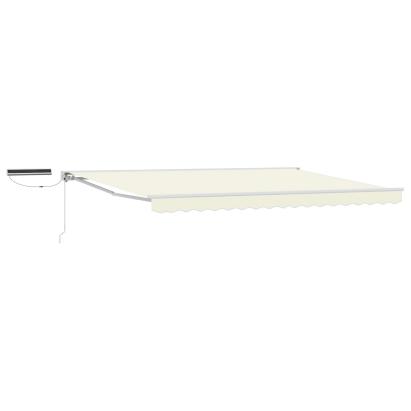 Marchiză electrică retractabilă crem 4x3,5 m, semi-casetată