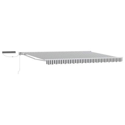 Marchiză retractabilă electrică semi-casetată 5x3 m, antracit și alb