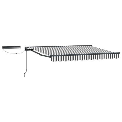 Marchiză electrică retractabilă semi-casetată 2,5 x 2 m, antracit/alb