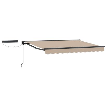 Marchiză electrică retractabilă semi-casetată 2,5 x 2 m, bej/antracit