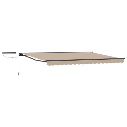 Marchiză electrică retractabilă semi-casetată 4 x 2 m, bej-antracit