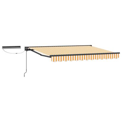 Marchiză electrică retractabilă 3 x 2,5 m, semi-casetată, galben/alb