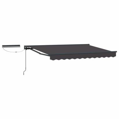 Marchiză electrică retractabilă antracit 3,5 x 2,5 m, semi-casetată