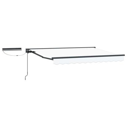 Marchiză electrică retractabilă alb/antracit 3,5 x 2,5 m, semi-casetată