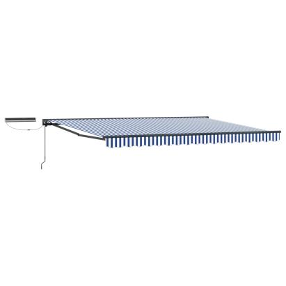 Marchiză electrică retractabilă semi-casetată 4x3 m, albastru/alb