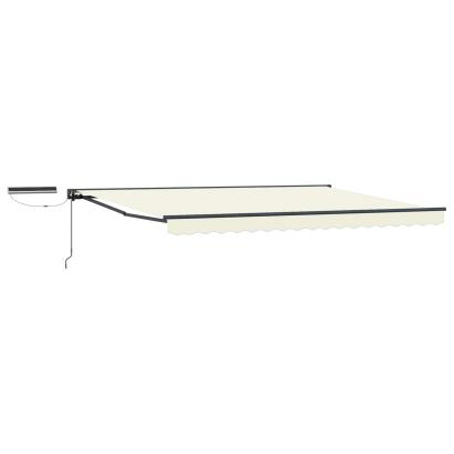 Marchiză electrică retractabilă crem/antracit 4,5x3 m, semi-casetată