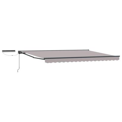 Marchiză electrică retractabilă semi-casetată 4,5x3 m, gri-antracit