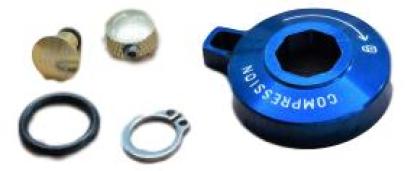Buton compresie RockShox din aluminiu cu cir-clip, albastru